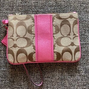 Pink Coach Wristlet